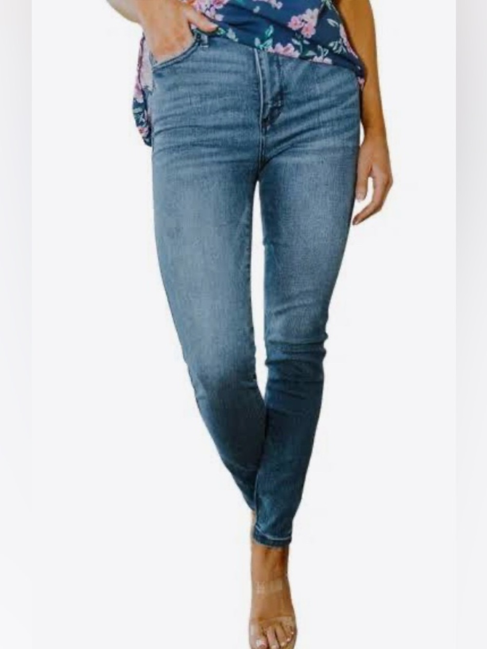 H&M Medium Blue High-Rise Skinny Jeans